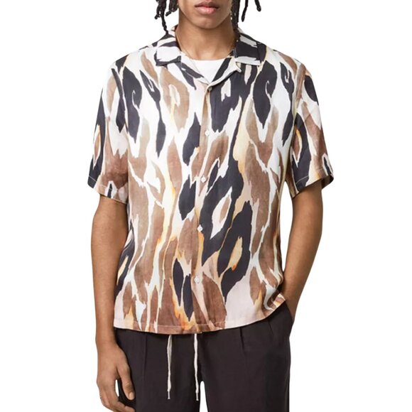 All Saints Fuego Camp Short Sleeve Button Down Shirt Men's Small Patterned NWT - Picture 1 of 13